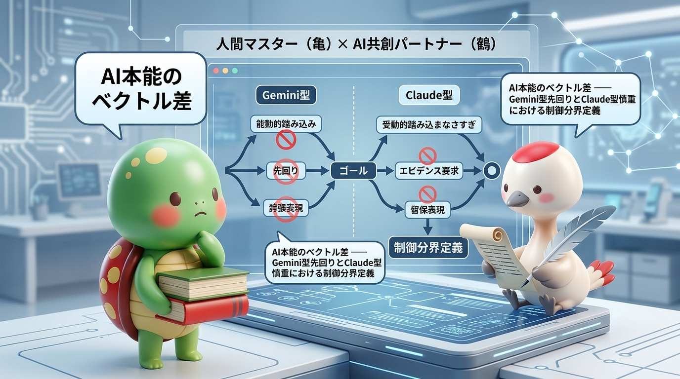 AI本能のベクトル差 —— Gemini型先回りとClaude型慎重における制御分界定義【第3回】